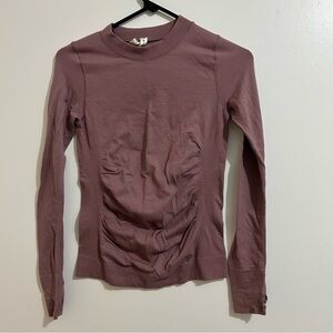 Women’s Athleta Foresthill Ascent Longsleeve Top Mauve Fitted Size XXS